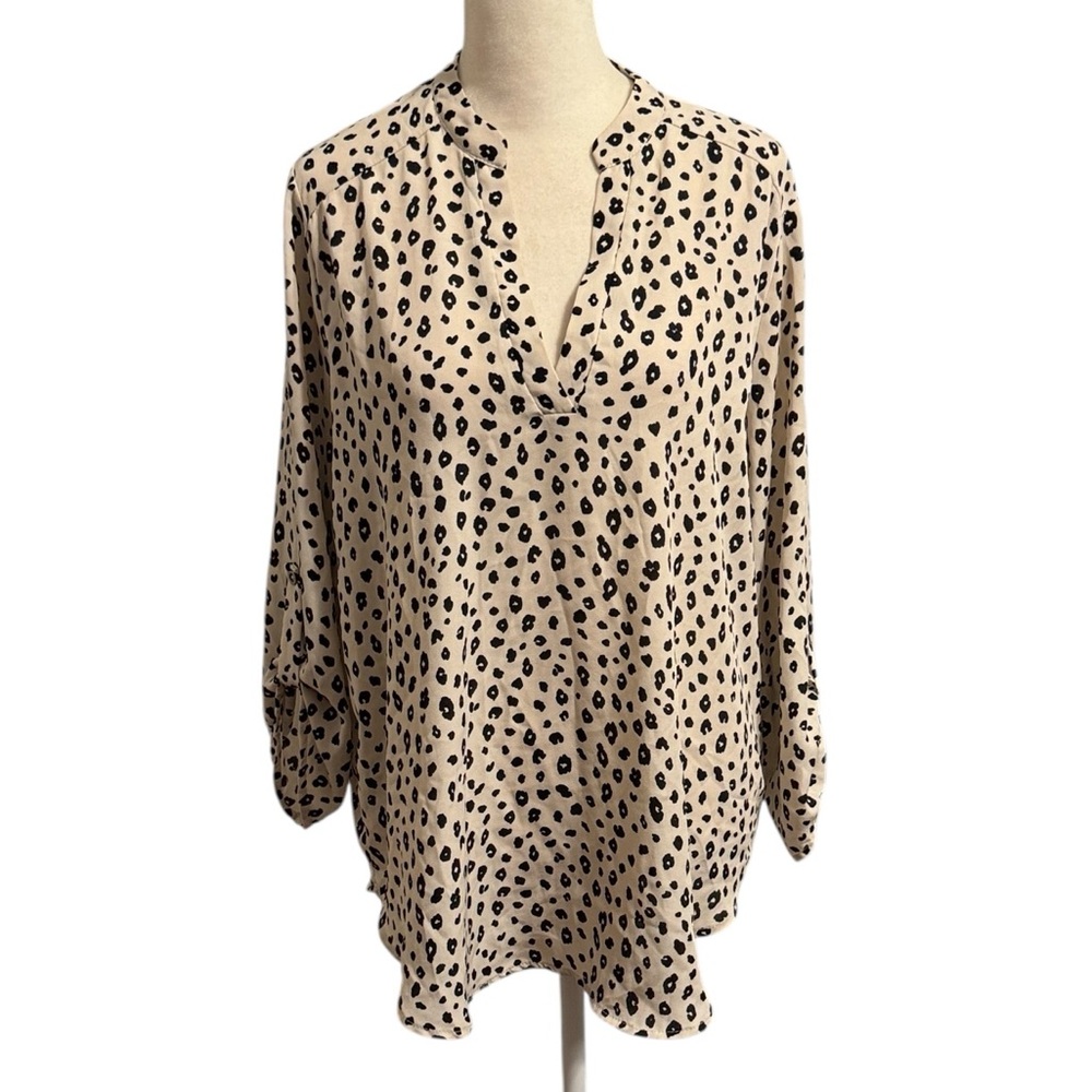 LUSH animal print 3/4 sleeve lightweight dress blouse